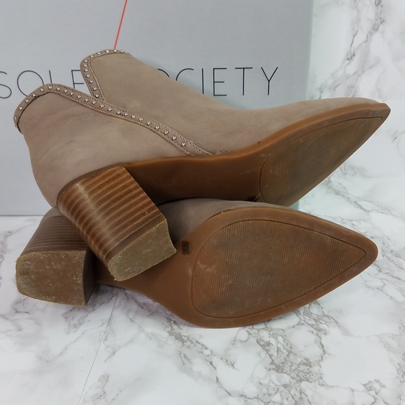 Sole Society Dalphine Leather Boots Color Porcini Size 8 - Picture 5 of 12